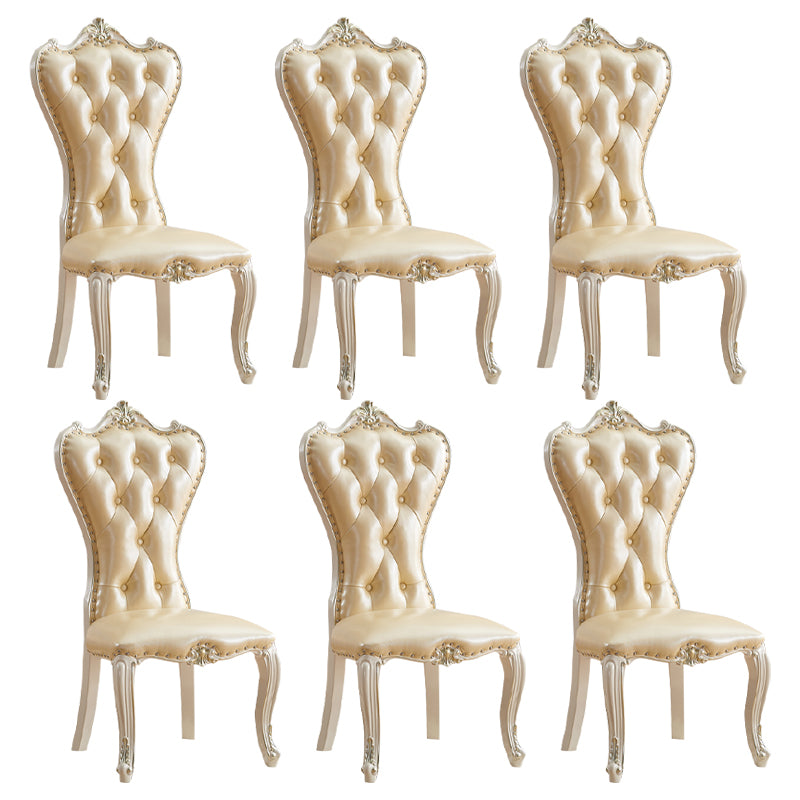 Chaise d'appoint en cuir de bouleau de style européen, chaise de salle à manger Parsons de couleur claire