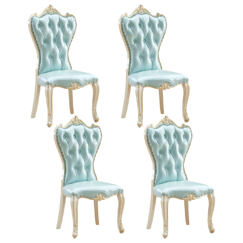 Chaise d'appoint en cuir de bouleau de style européen, chaise de salle à manger Parsons de couleur claire