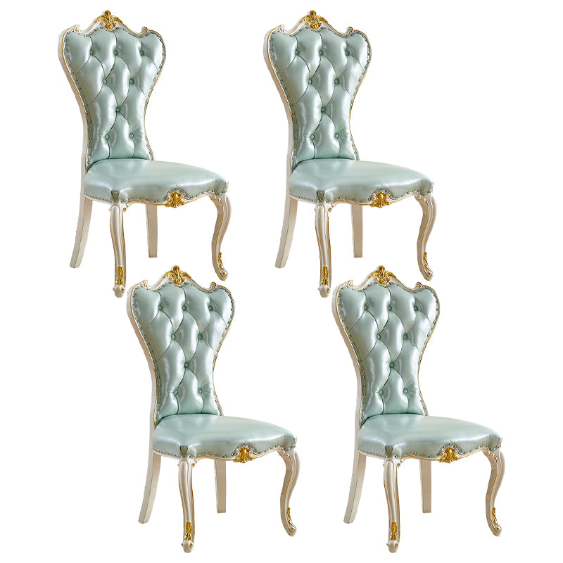 Chaise d'appoint en cuir de bouleau de style européen, chaise de salle à manger Parsons de couleur claire