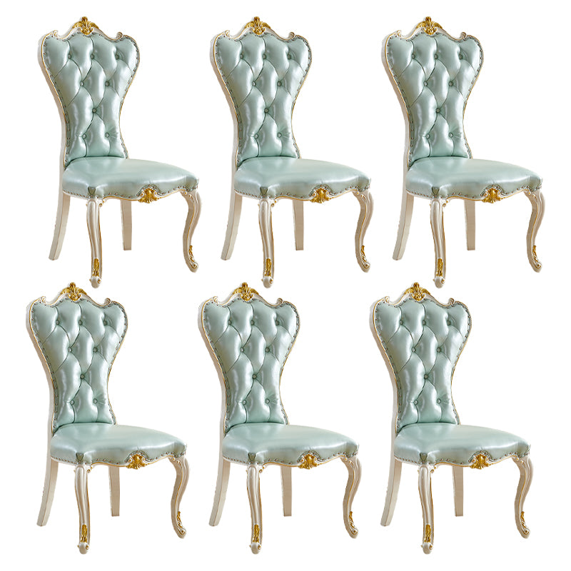 Chaise d'appoint en cuir de bouleau de style européen, chaise de salle à manger Parsons de couleur claire