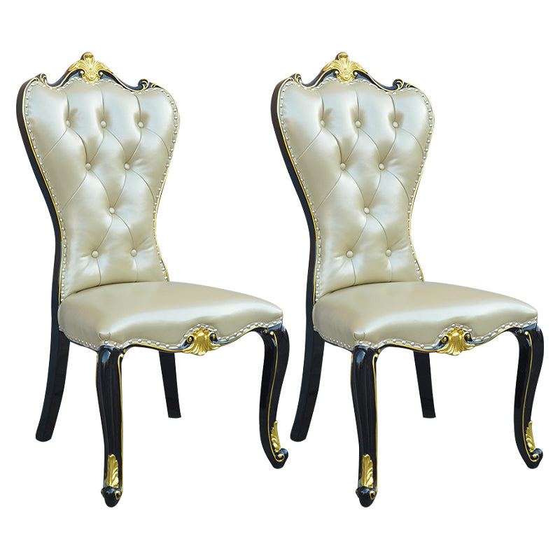 Chaise d'appoint en cuir de bouleau de style européen, chaise de salle à manger Parsons de couleur claire