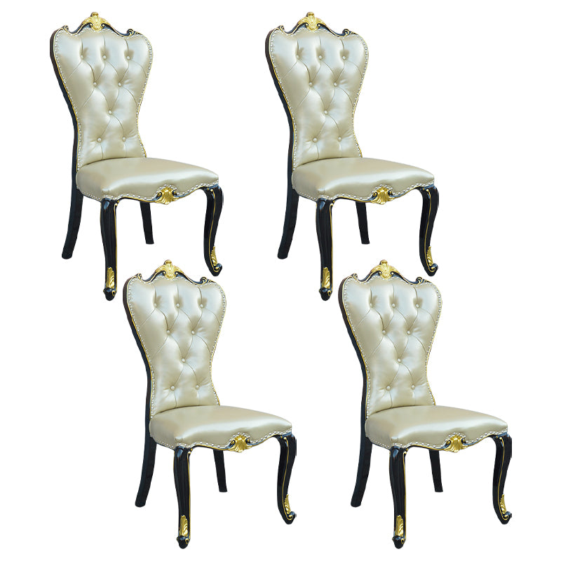 Chaise d'appoint en cuir de bouleau de style européen, chaise de salle à manger Parsons de couleur claire