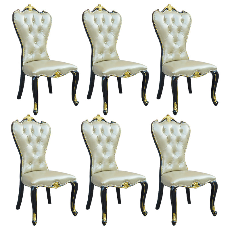 Chaise d'appoint en cuir de bouleau de style européen, chaise de salle à manger Parsons de couleur claire