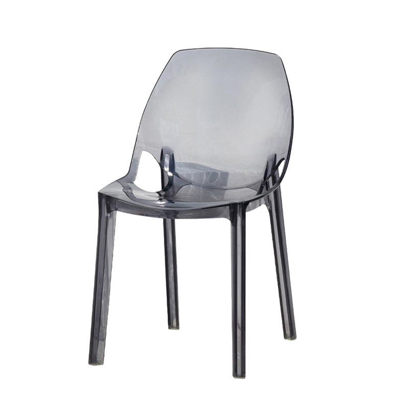 Glam Style Plastic Kitchen Dining Room Chair Set Solid Back Side Chairs