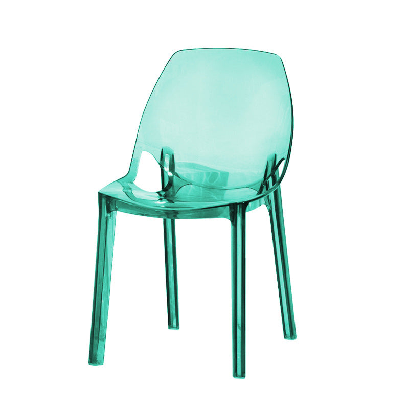 Glam Style Plastic Kitchen Dining Room Chair Set Solid Back Side Chairs