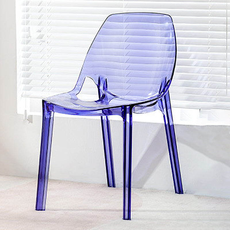Glam Style Plastic Kitchen Dining Room Chair Set Solid Back Side Chairs