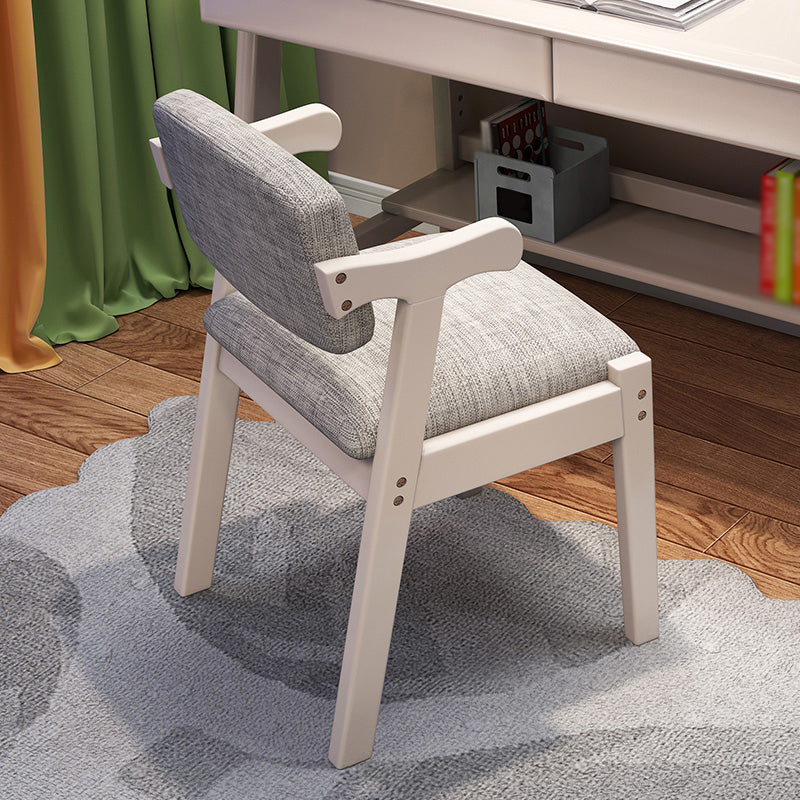 Contemporary Wood Side Chair Open Back Dining Side Arm Chair for Home Use