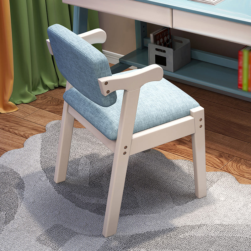 Contemporary Wood Side Chair Open Back Dining Side Arm Chair for Home Use