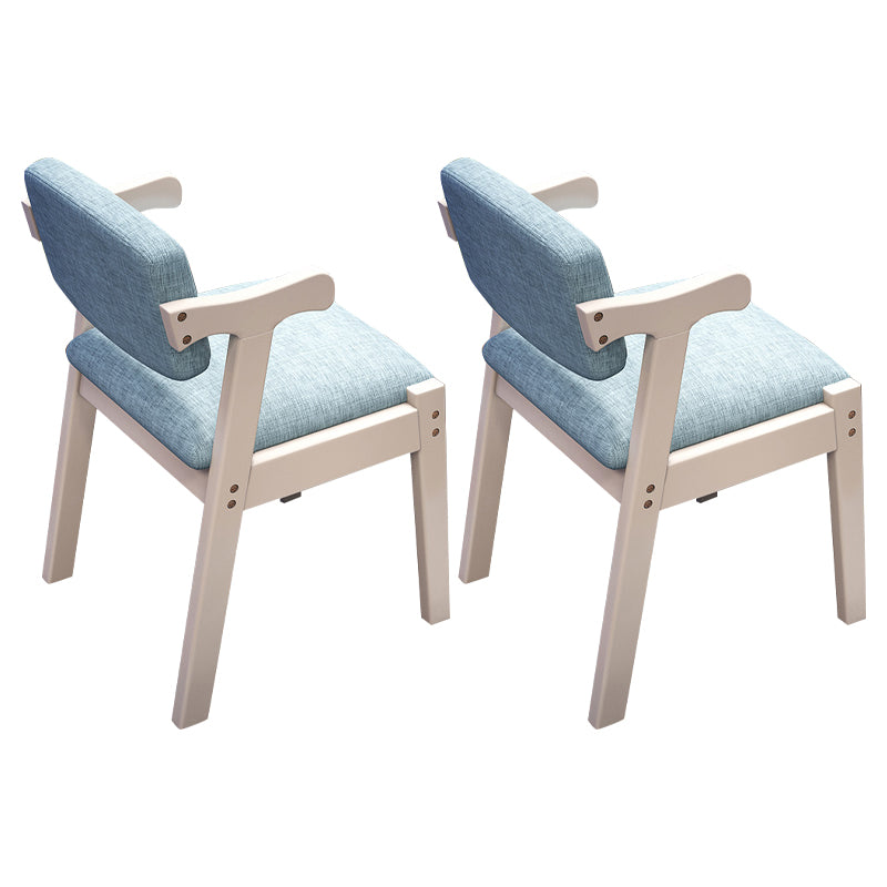 Contemporary Wood Side Chair Open Back Dining Side Arm Chair for Home Use