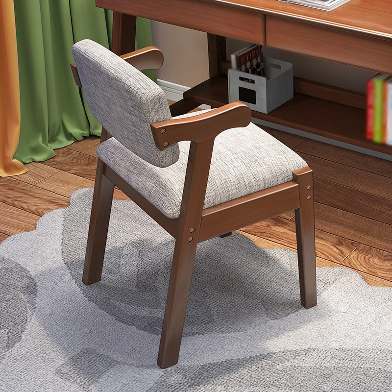 Contemporary Wood Side Chair Open Back Dining Side Arm Chair for Home Use