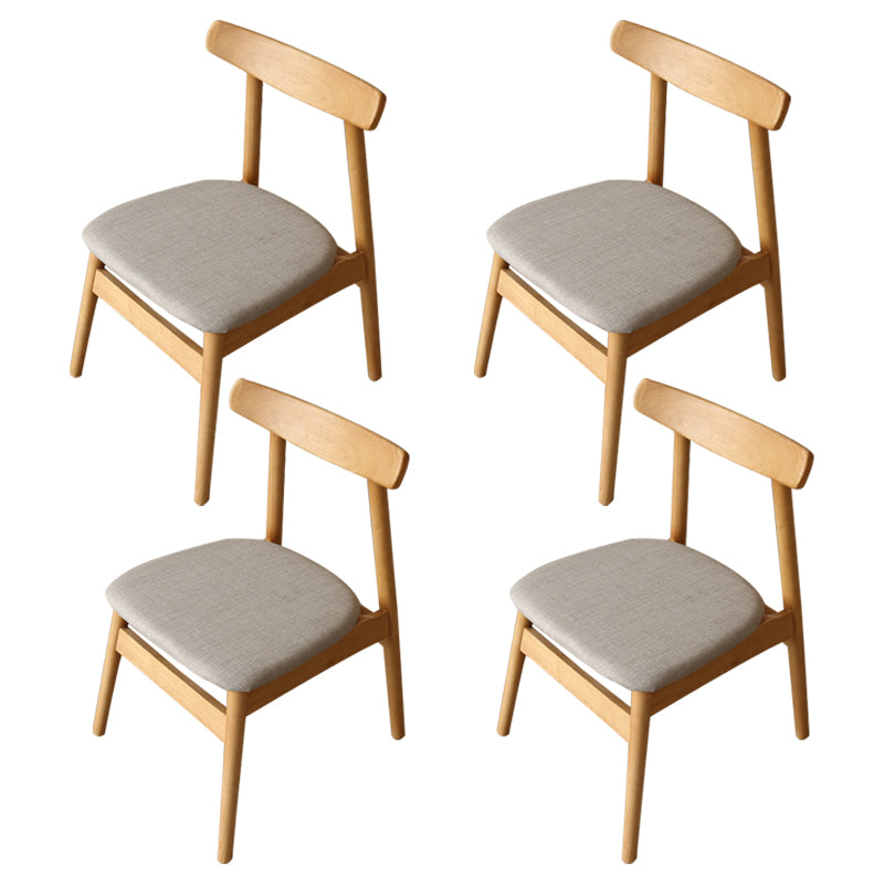 Modern Style Solid Wood Chairs Kitchen Dining Open Back Side Chair Set