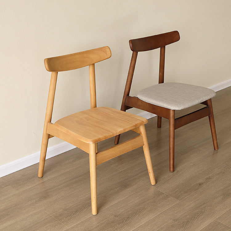 Modern Style Solid Wood Chairs Kitchen Dining Open Back Side Chair Set