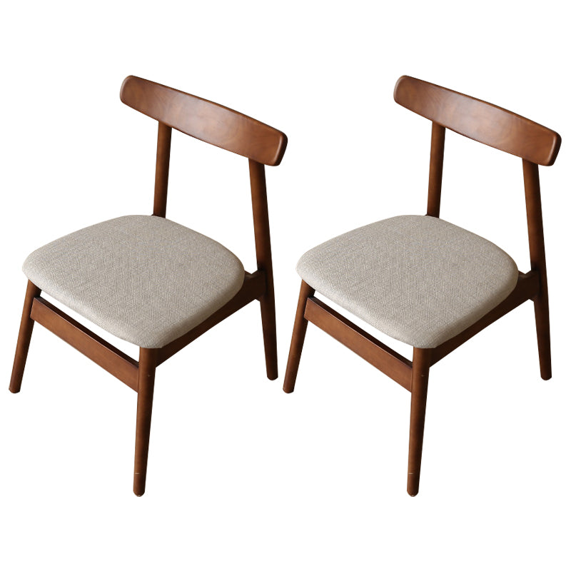 Modern Style Solid Wood Chairs Kitchen Dining Open Back Side Chair Set