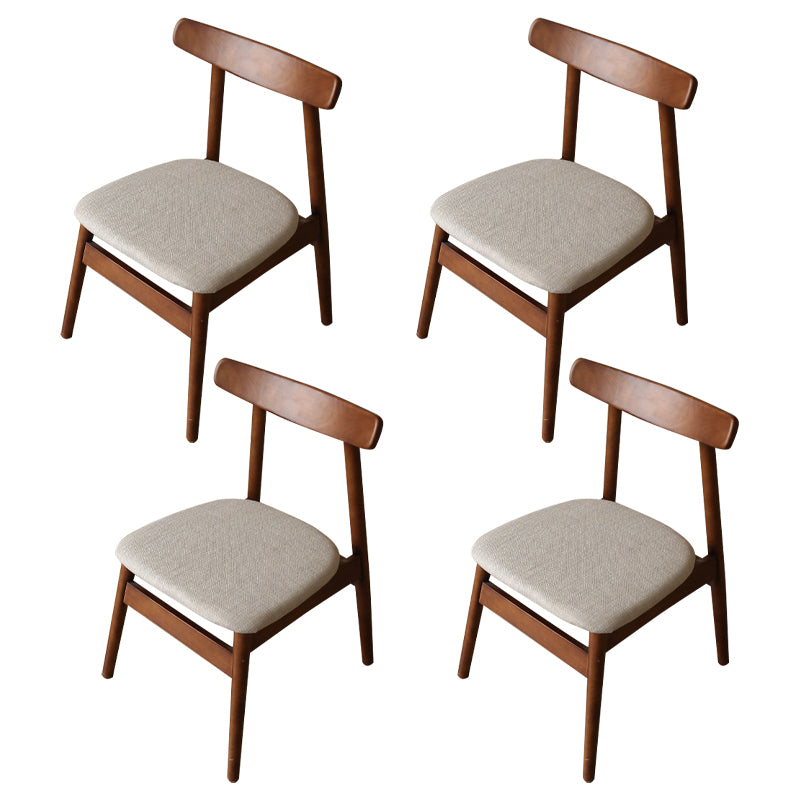 Modern Style Solid Wood Chairs Kitchen Dining Open Back Side Chair Set