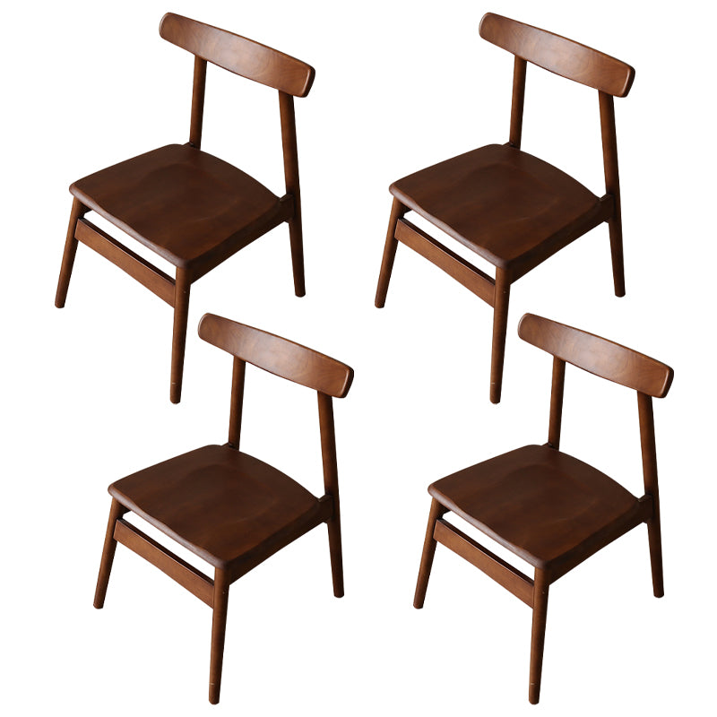 Modern Style Solid Wood Chairs Kitchen Dining Open Back Side Chair Set