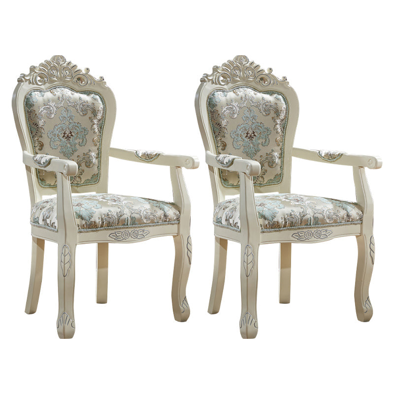 European Style Birch Leather Arm Chair Light Color Solid Back Dining Chair with White Legs