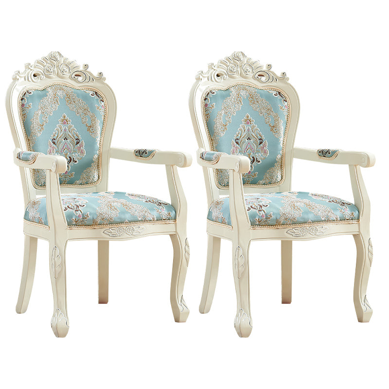 European Style Birch Leather Arm Chair Light Color Solid Back Dining Chair with White Legs