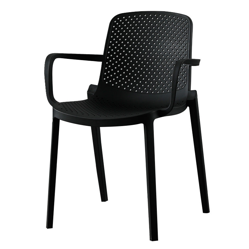 Scandinavian Plastic Dining Arm Chair Solid Back Kitchen Dining Armchair