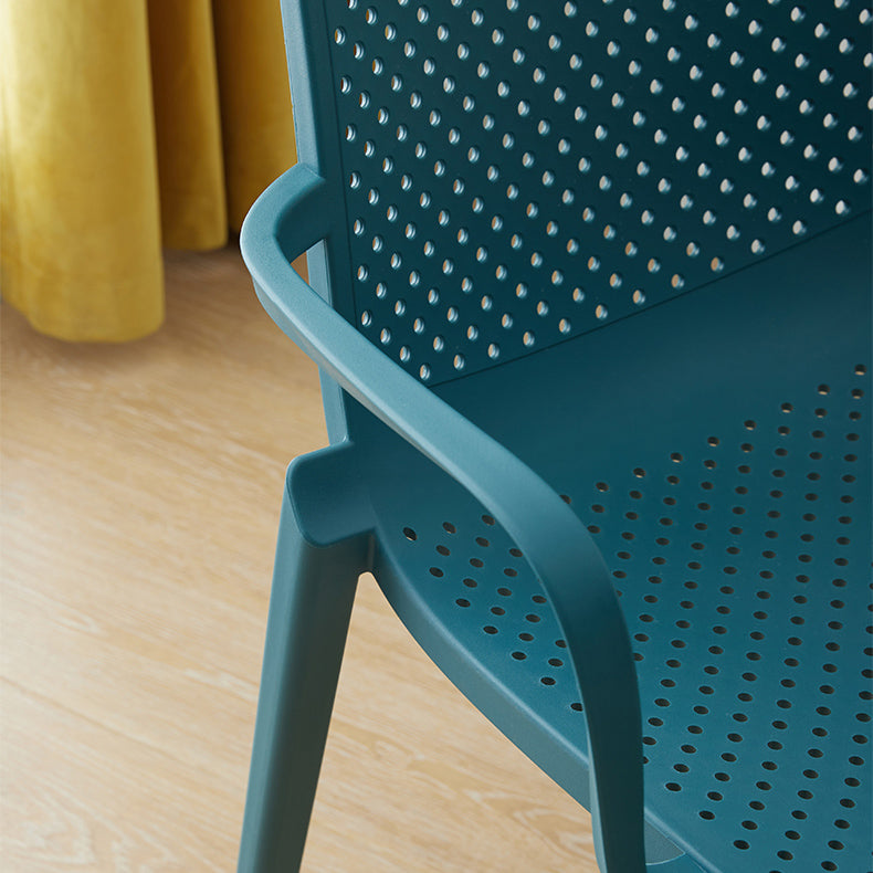 Scandinavian Plastic Dining Arm Chair Solid Back Kitchen Dining Armchair