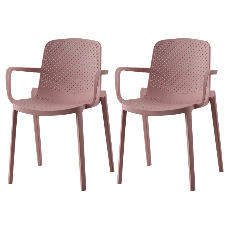 Scandinavian Plastic Dining Arm Chair Solid Back Kitchen Dining Armchair