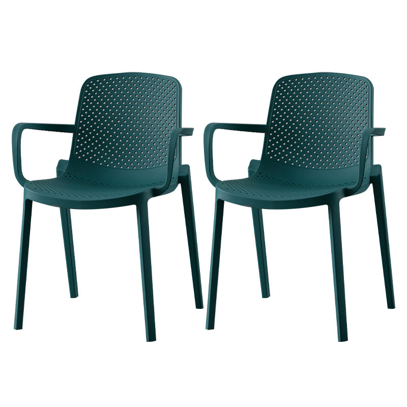 Scandinavian Plastic Dining Arm Chair Solid Back Kitchen Dining Armchair