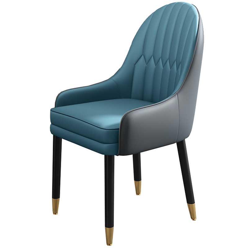 Chaise d'appoint contemporaine en cuir, chaise Parsons de 21 pouces de large