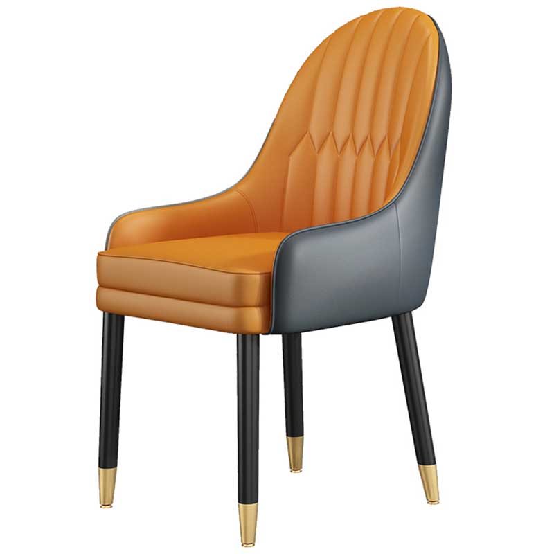 Chaise d'appoint contemporaine en cuir, chaise Parsons de 21 pouces de large
