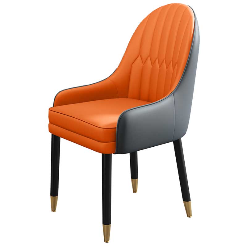 Chaise d'appoint contemporaine en cuir, chaise Parsons de 21 pouces de large