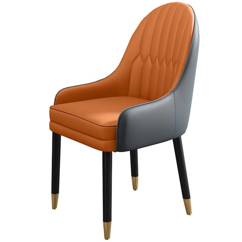 Chaise d'appoint contemporaine en cuir, chaise Parsons de 21 pouces de large