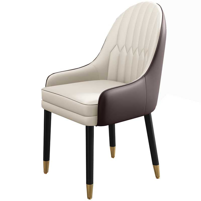 Chaise d'appoint contemporaine en cuir, chaise Parsons de 21 pouces de large