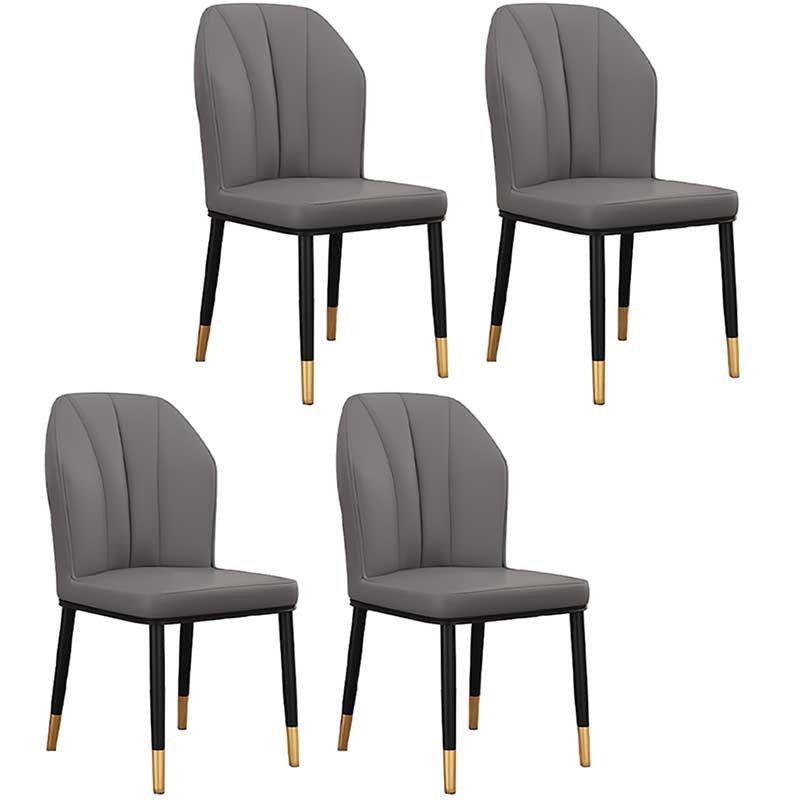 Modern Indoor Leather Parsons Chair 36"H Armless Dining Chair for Restaurant