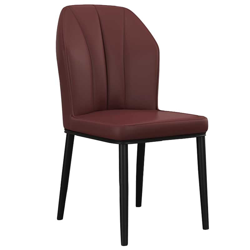Modern Indoor Leather Parsons Chair 36"H Armless Dining Chair for Restaurant