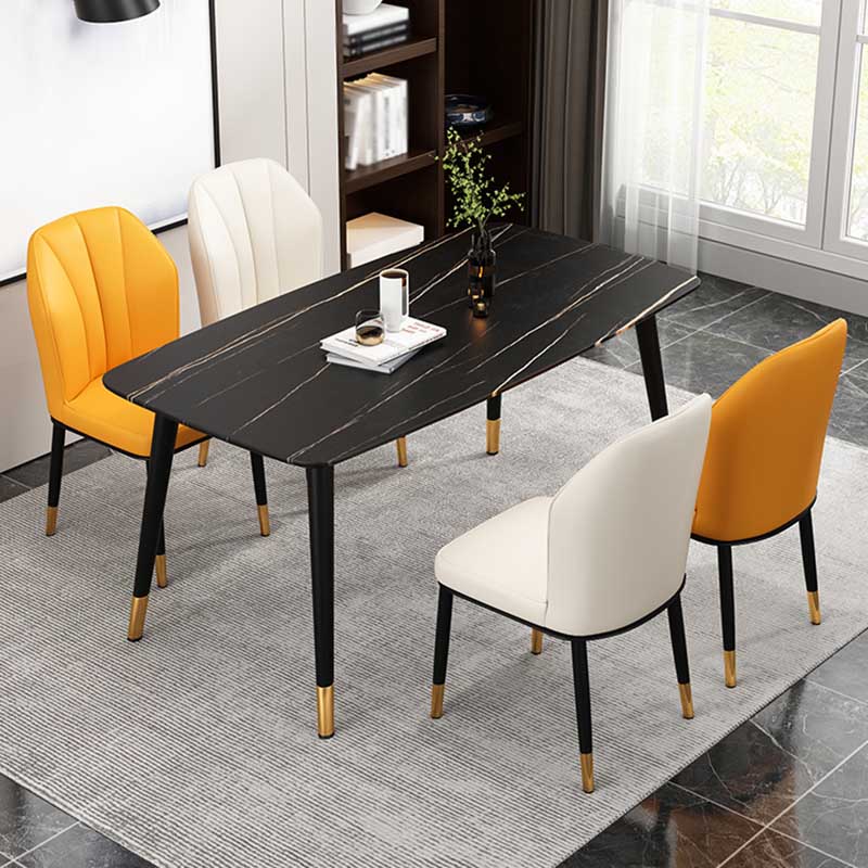Modern Indoor Leather Parsons Chair 36"H Armless Dining Chair for Restaurant