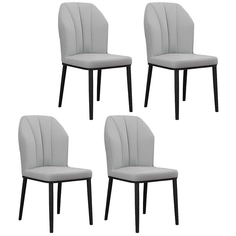 Modern Indoor Leather Parsons Chair 36"H Armless Dining Chair for Restaurant