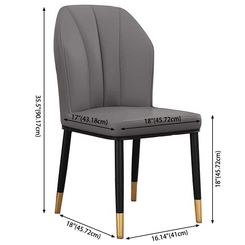 Modern Indoor Leather Parsons Chair 36"H Armless Dining Chair for Restaurant