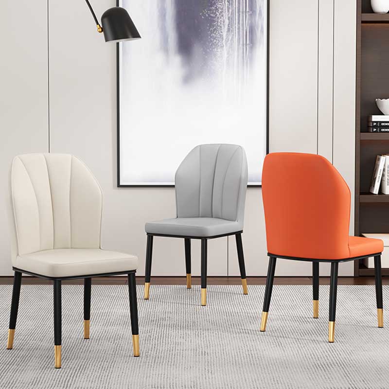 Modern Indoor Leather Parsons Chair 36"H Armless Dining Chair for Restaurant