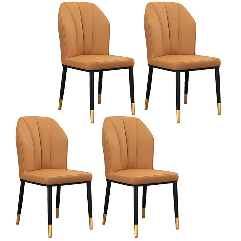 Modern Indoor Leather Parsons Chair 36"H Armless Dining Chair for Restaurant