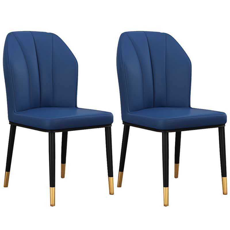 Modern Indoor Leather Parsons Chair 36"H Armless Dining Chair for Restaurant