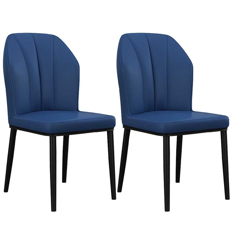 Modern Indoor Leather Parsons Chair 36"H Armless Dining Chair for Restaurant