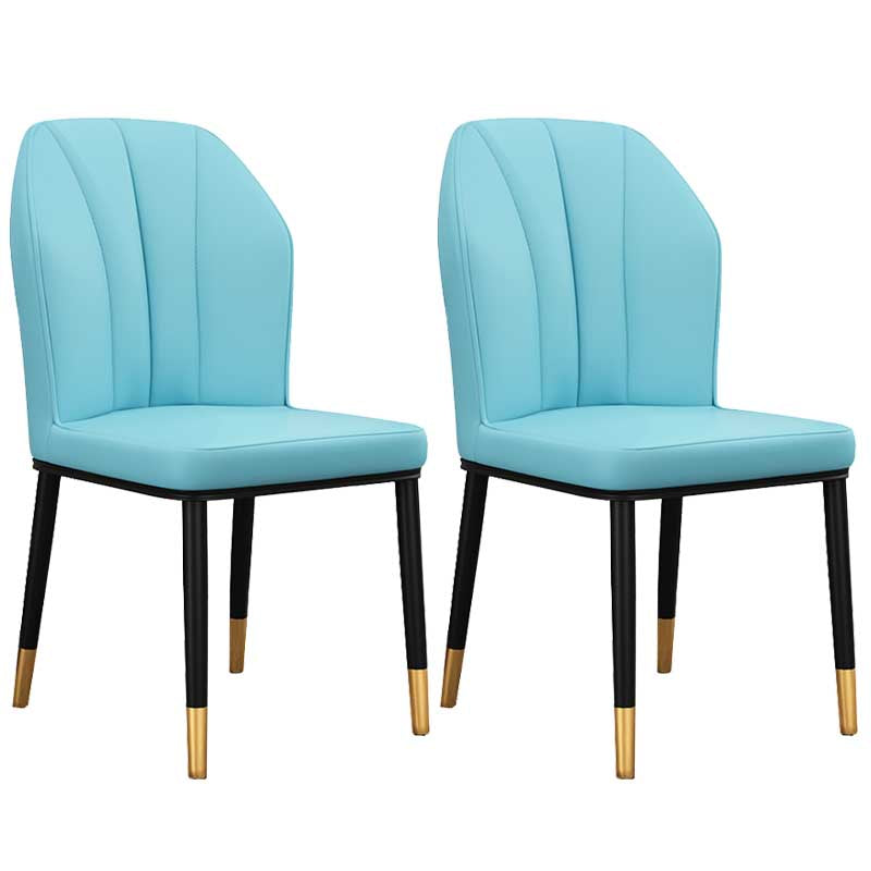 Modern Indoor Leather Parsons Chair 36"H Armless Dining Chair for Restaurant