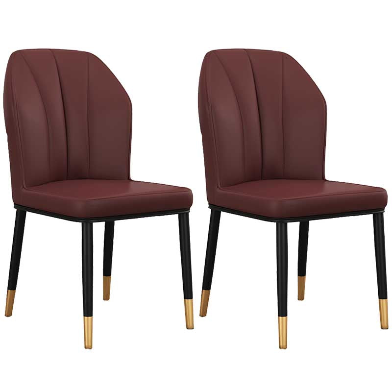 Modern Indoor Leather Parsons Chair 36"H Armless Dining Chair for Restaurant