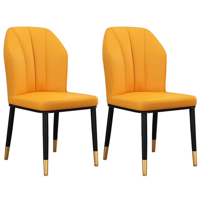 Modern Indoor Leather Parsons Chair 36"H Armless Dining Chair for Restaurant
