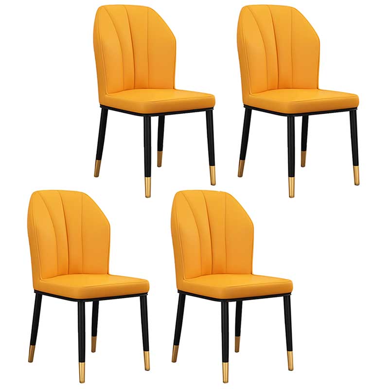 Modern Indoor Leather Parsons Chair 36"H Armless Dining Chair for Restaurant