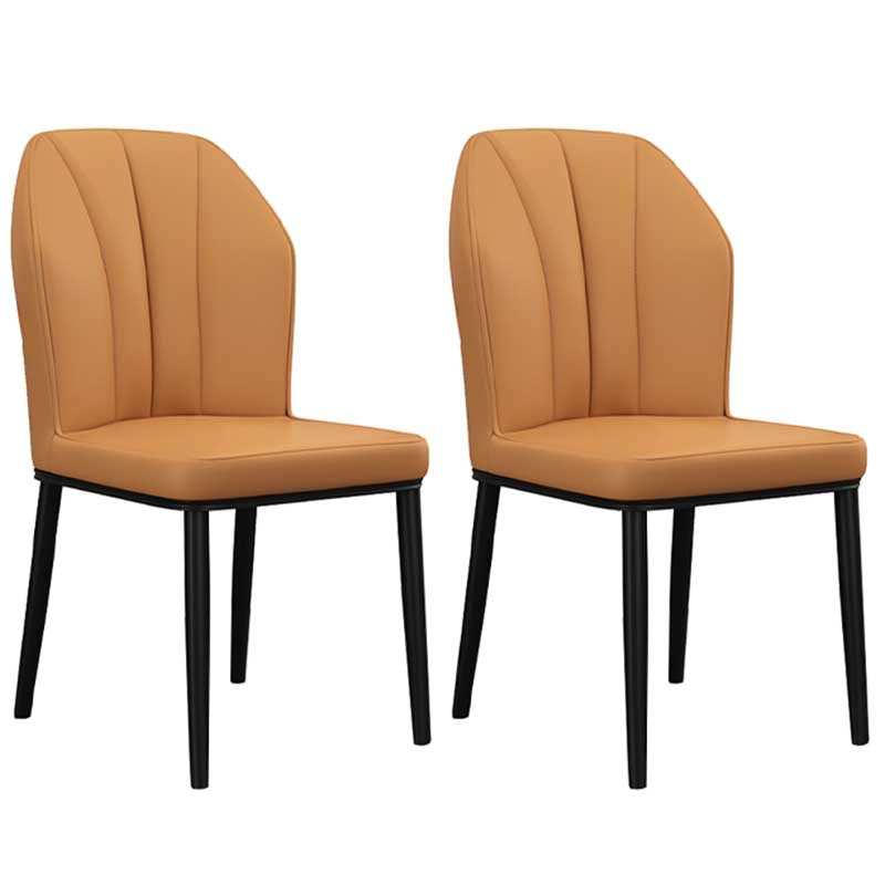 Modern Indoor Leather Parsons Chair 36"H Armless Dining Chair for Restaurant