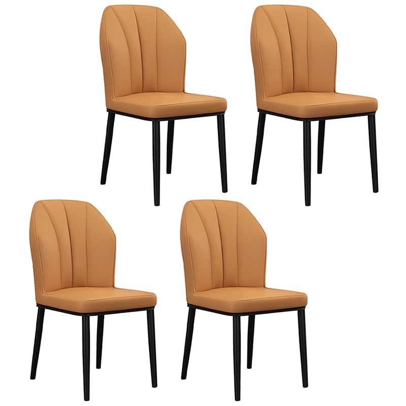 Modern Indoor Leather Parsons Chair 36"H Armless Dining Chair for Restaurant