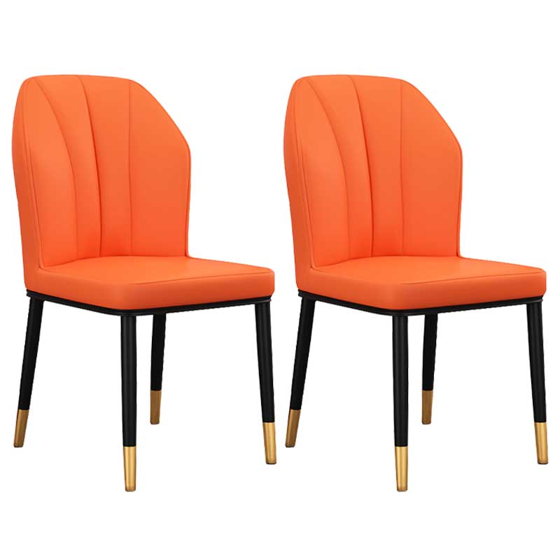 Modern Indoor Leather Parsons Chair 36"H Armless Dining Chair for Restaurant