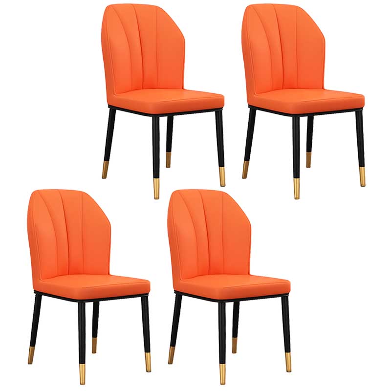 Modern Indoor Leather Parsons Chair 36"H Armless Dining Chair for Restaurant