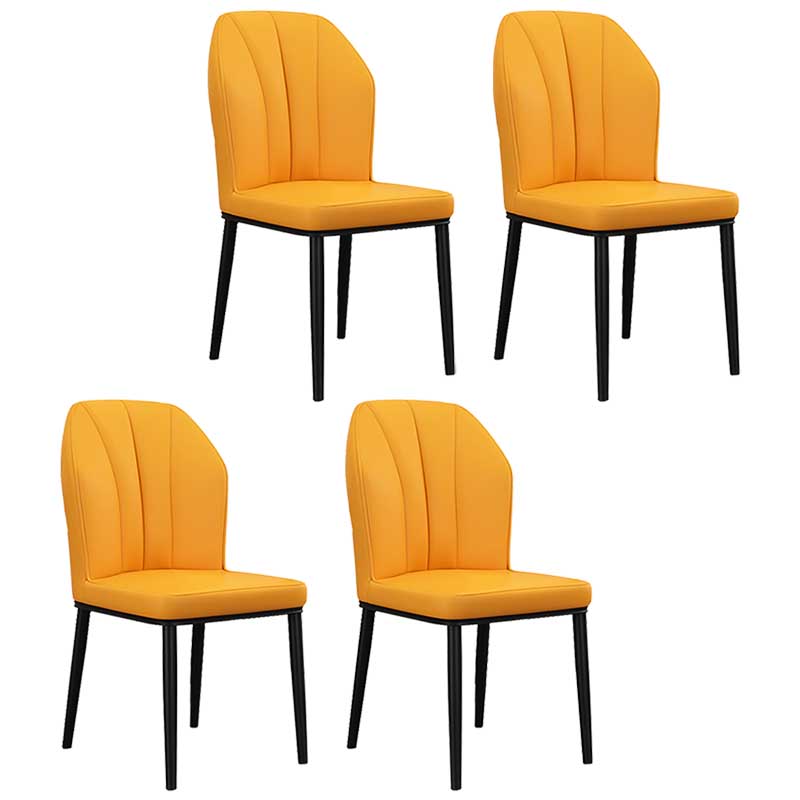 Modern Indoor Leather Parsons Chair 36"H Armless Dining Chair for Restaurant