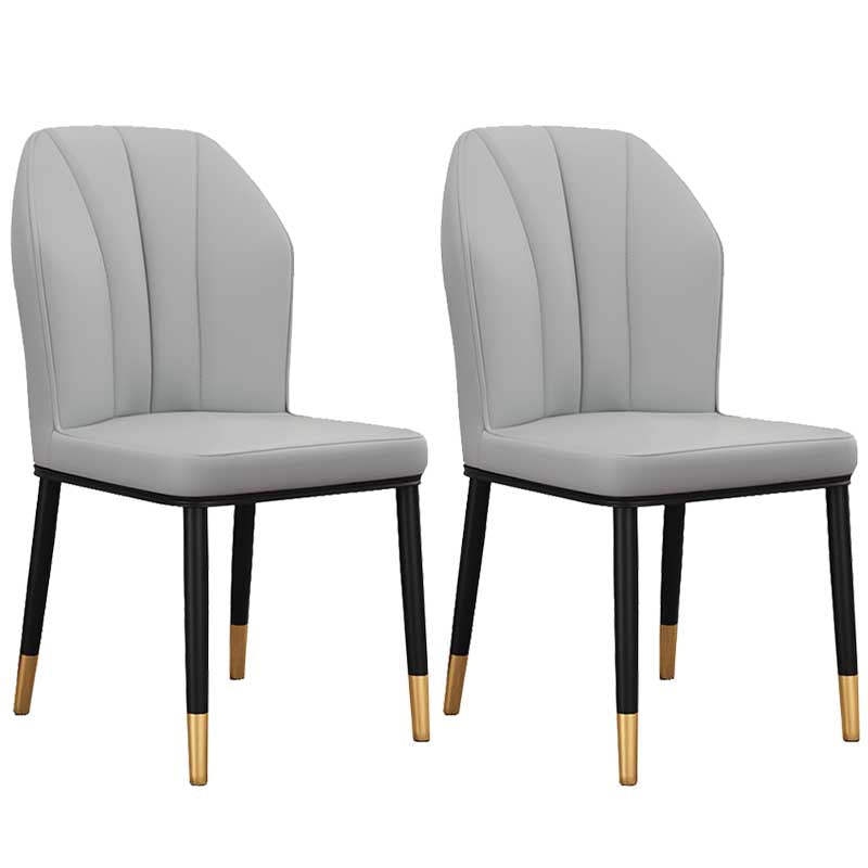 Modern Indoor Leather Parsons Chair 36"H Armless Dining Chair for Restaurant