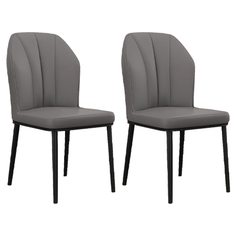 Modern Indoor Leather Parsons Chair 36"H Armless Dining Chair for Restaurant